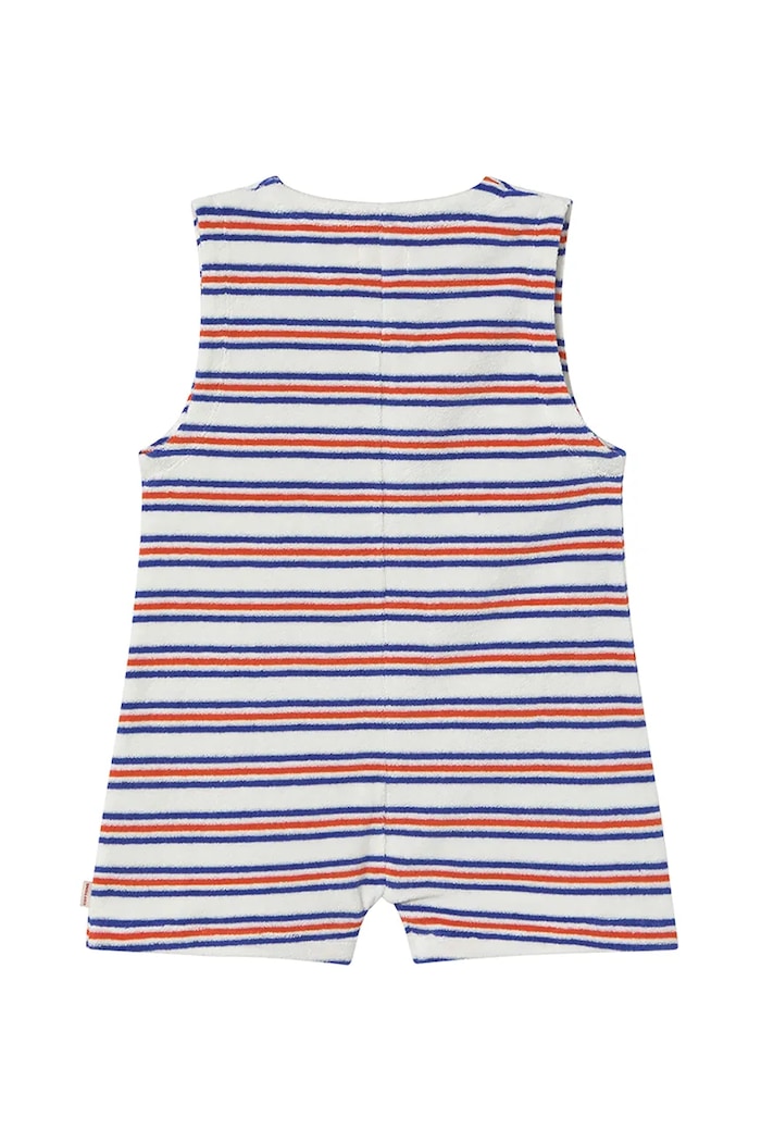 Момиче Детски памучен гащеризон Tinycottons STRIPES MULTICOLOR JUMPSUIT SS25.131 бял