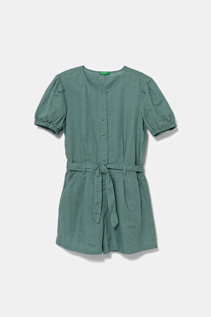 United Colors of Benetton gyerek vászon kezeslábas len türkiz 43WBCT014.G.Seasonal