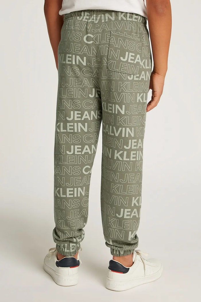 Dječji pamučni donji dio trenirke Calvin Klein Jeans zelena IB0IB02345.PPYA
