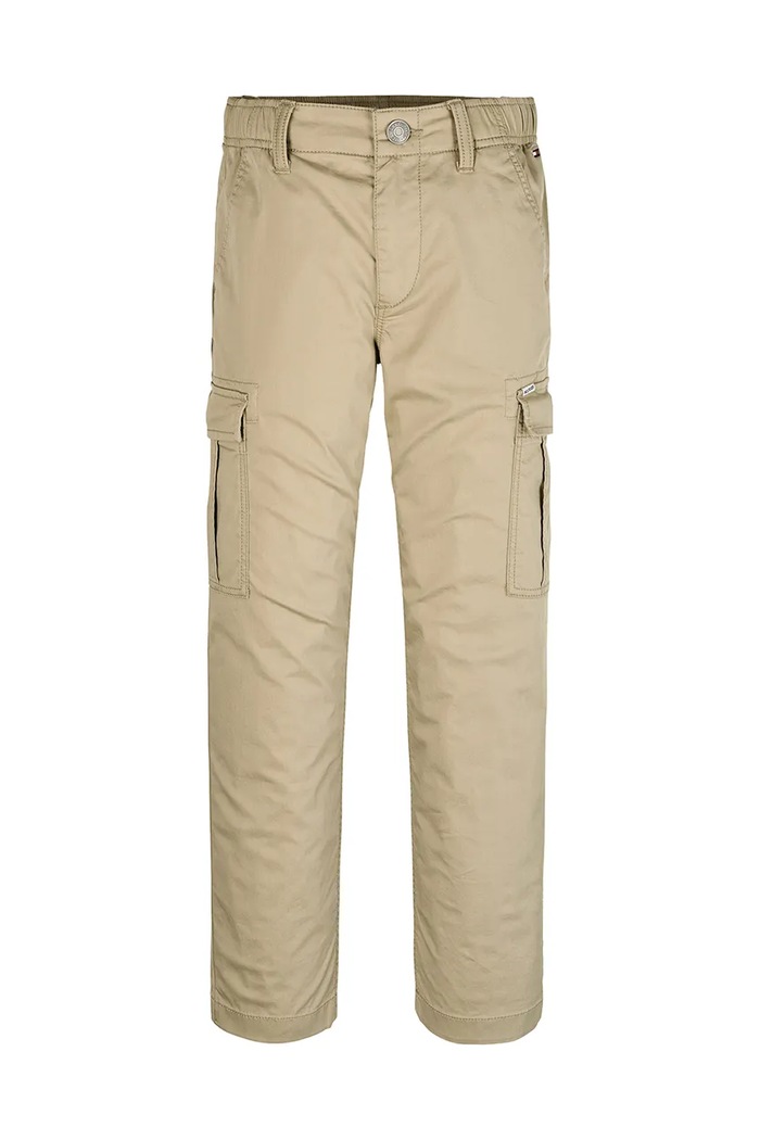 Dětské kalhoty Tommy Hilfiger KB0KB09303.128.176.PPYA béžová SS25