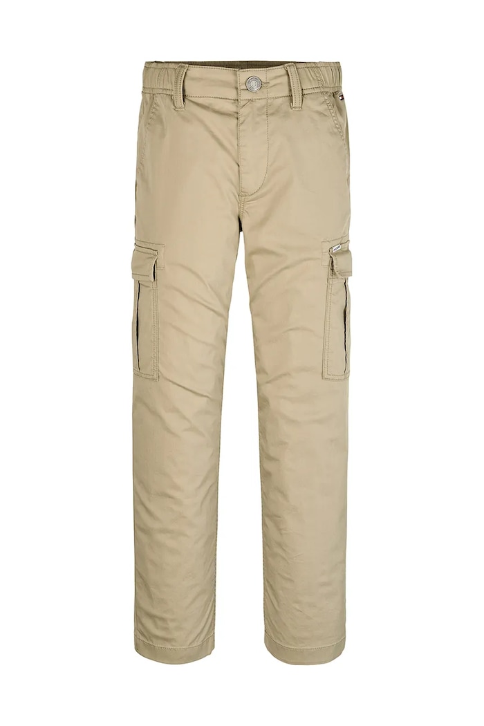 Dětské kalhoty Tommy Hilfiger KB0KB09303.128.176.PPYA béžová SS25