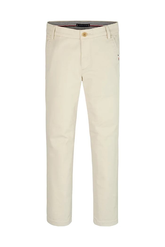 Dětské kalhoty Tommy Hilfiger KB0KB09435.104.122.PPYA béžová SS25