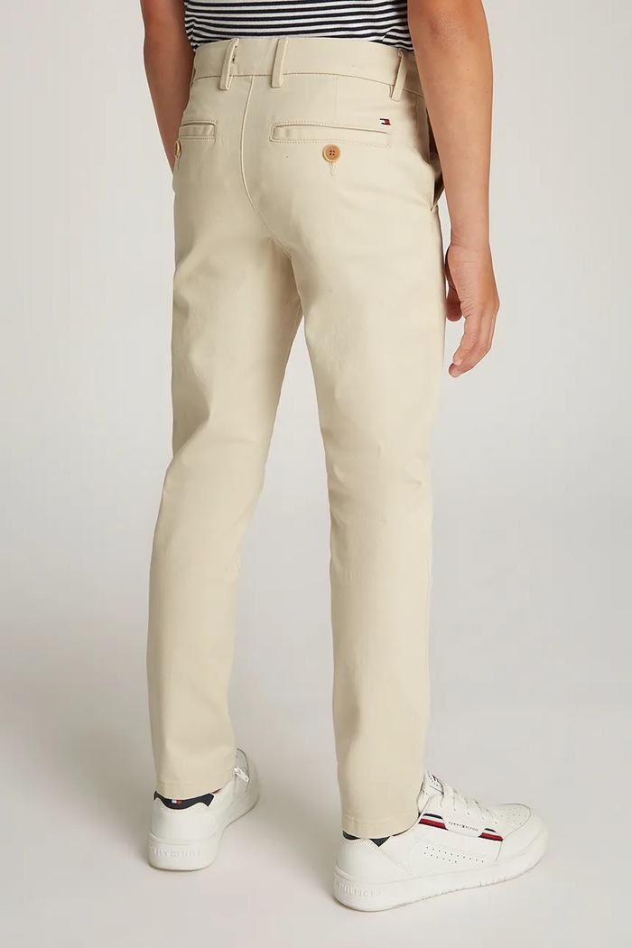 Dětské kalhoty Tommy Hilfiger béžová KB0KB09435.128.176.PPYA