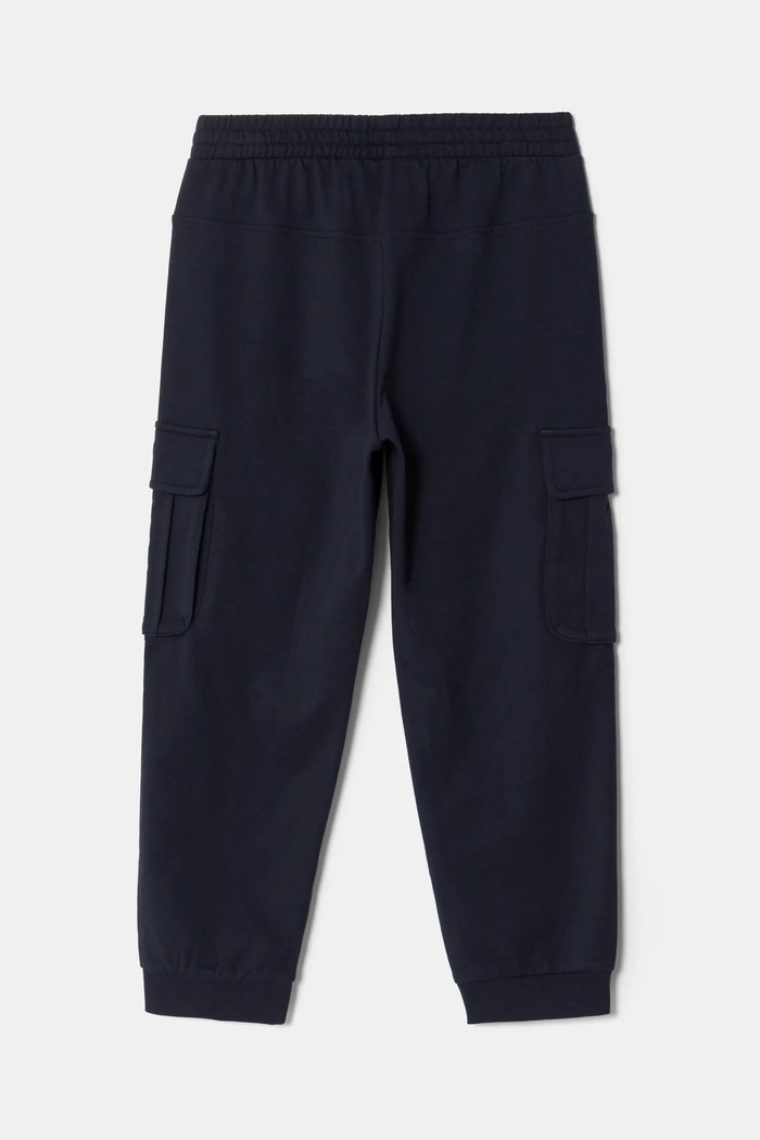 Dětské bavlněné tepláky EA7 Emporio Armani 7B000028.AF10380 námořnická modř SS26
