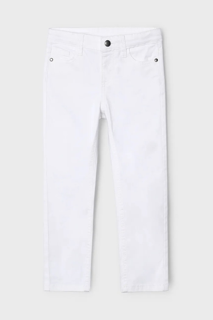 Mayoral Pantaloni copii slim fit basic alb 509.5E.Mini.PPYA