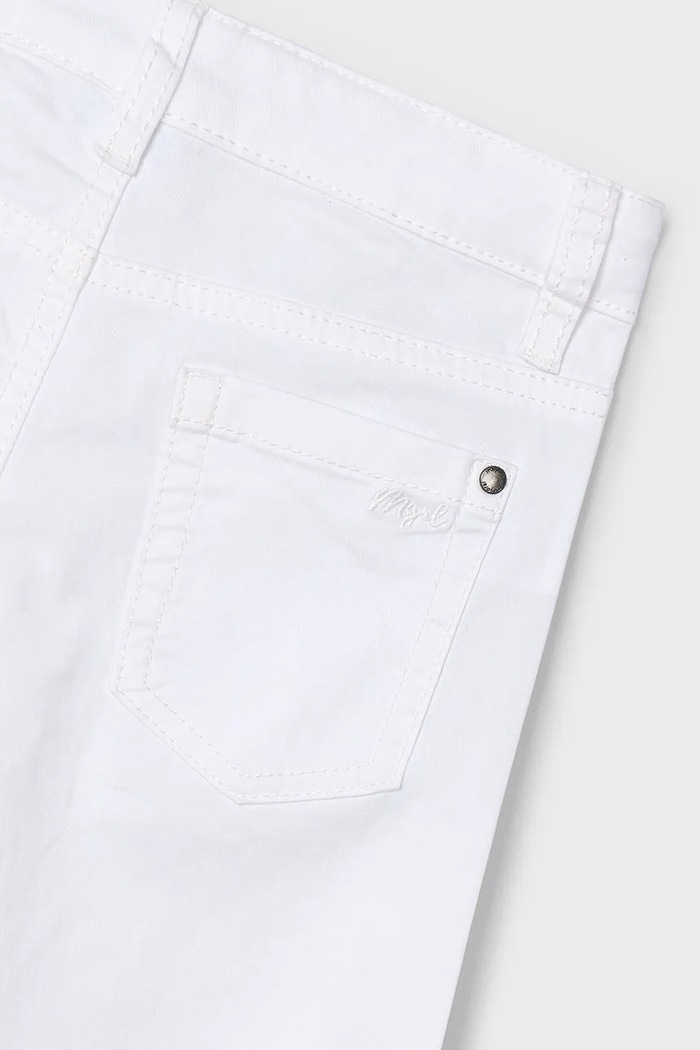 Băieți Mayoral Pantaloni copii slim fit basic 509.5E.Mini.PPYA alb