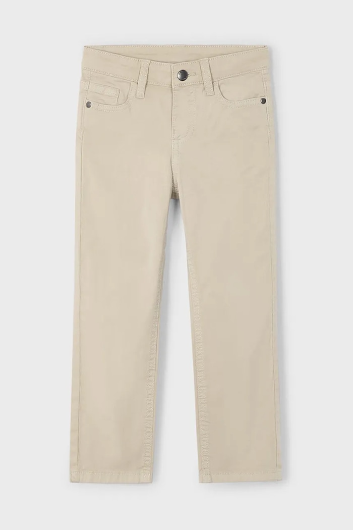 Dětské kalhoty Mayoral slim fit basic látka béžová 509.5E.Mini.PPYA