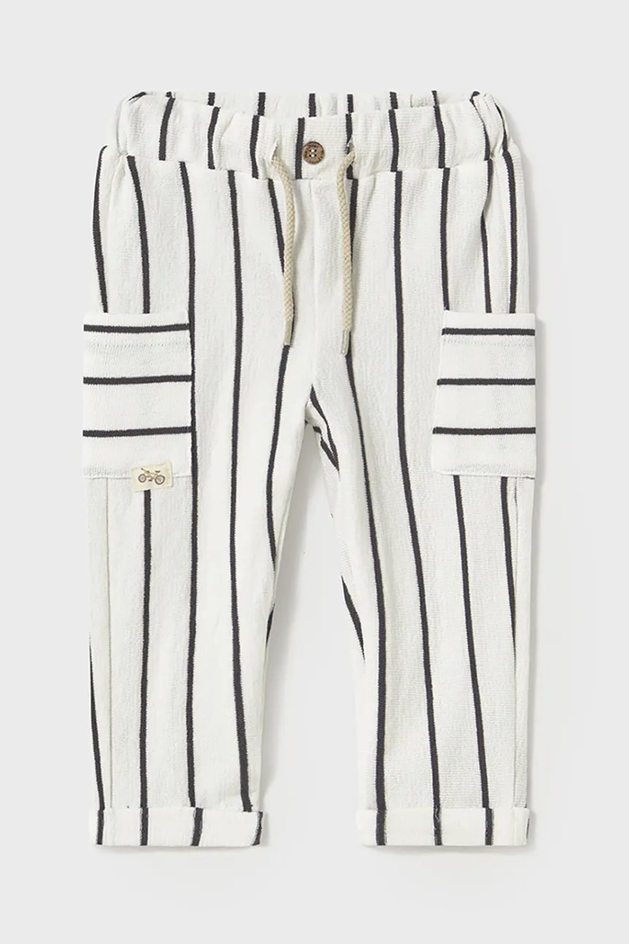 Dječje pamučne hlače Mayoral 1584.3F.Baby.PPYA bež SS25
