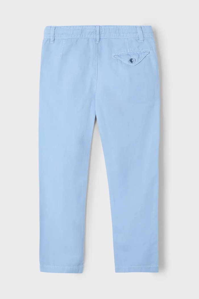 Mayoral pantaloni cu amestec de in pentru copii 3568.5E.Mini.PPYA albastru SS25