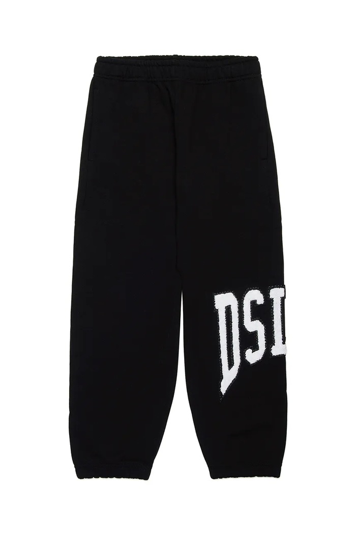 Diesel spodnie dresowe bawełniane dziecięce PMARCHI TROUSERS aplikacja czarny J02227