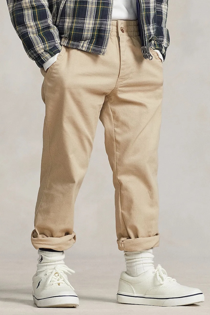 Polo Ralph Lauren pantaloni de bumbac pentru copii bej 322855803001