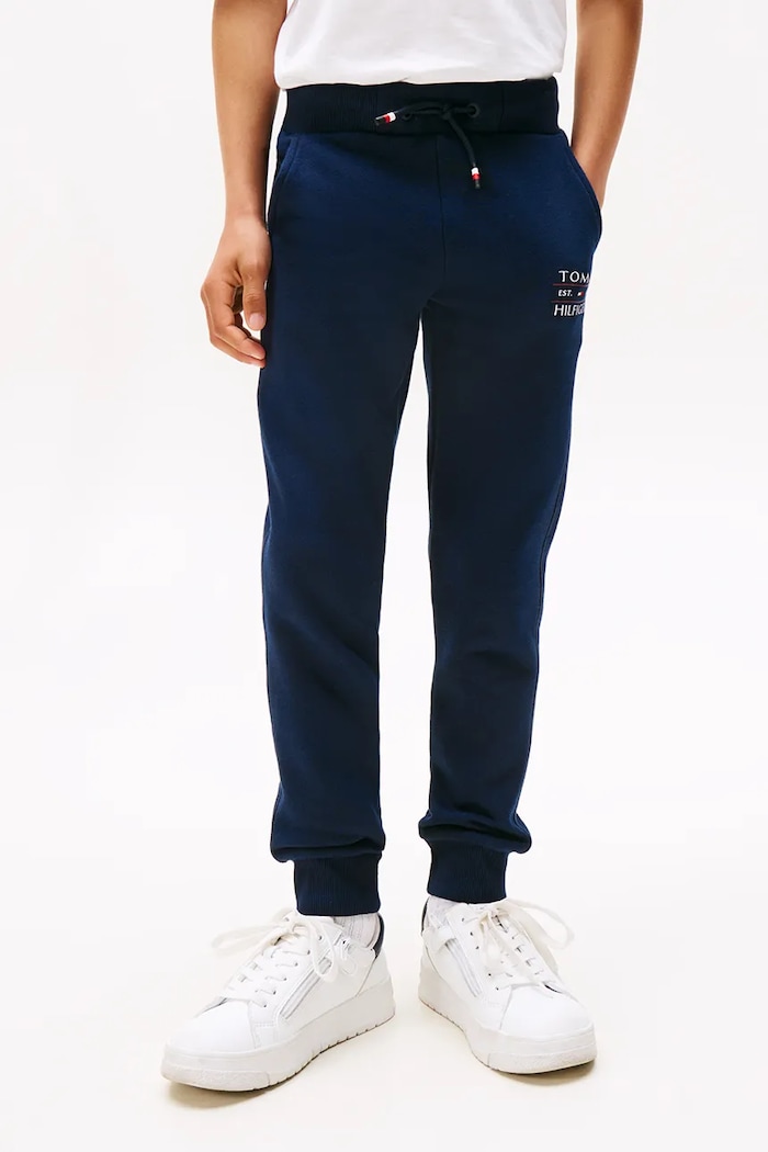 Tommy Hilfiger Dětské kalhoty Tommy Hilfiger námořnická modř KB0KB09559.128.176.PPYA