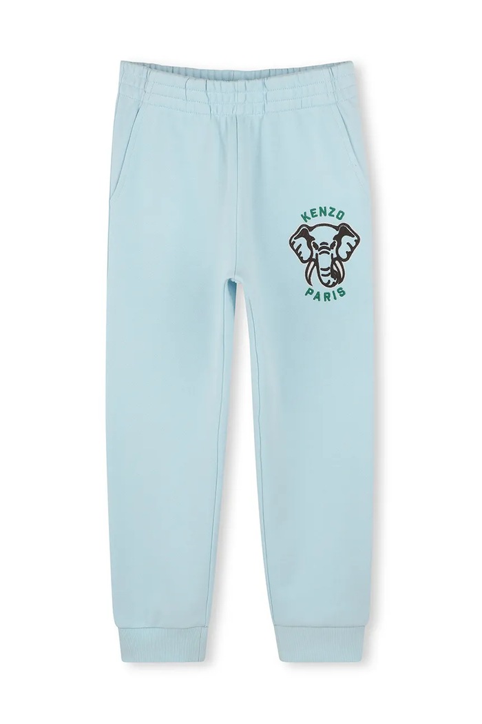 Παιδικό βαμβακερό παντελόνι Kenzo Kids στάμπα μπλε K60905.162