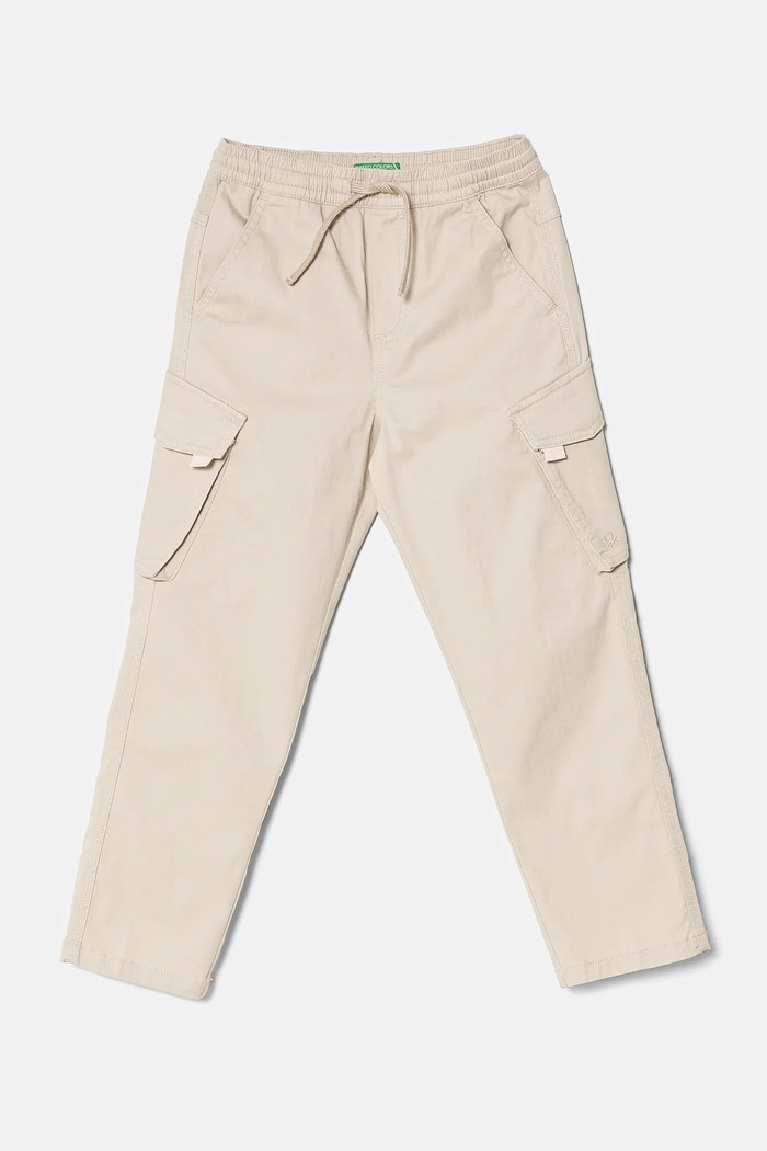 United Colors of Benetton spodnie dziecięce z elastanem beżowy 4TCGCF049.G.Seasonal
