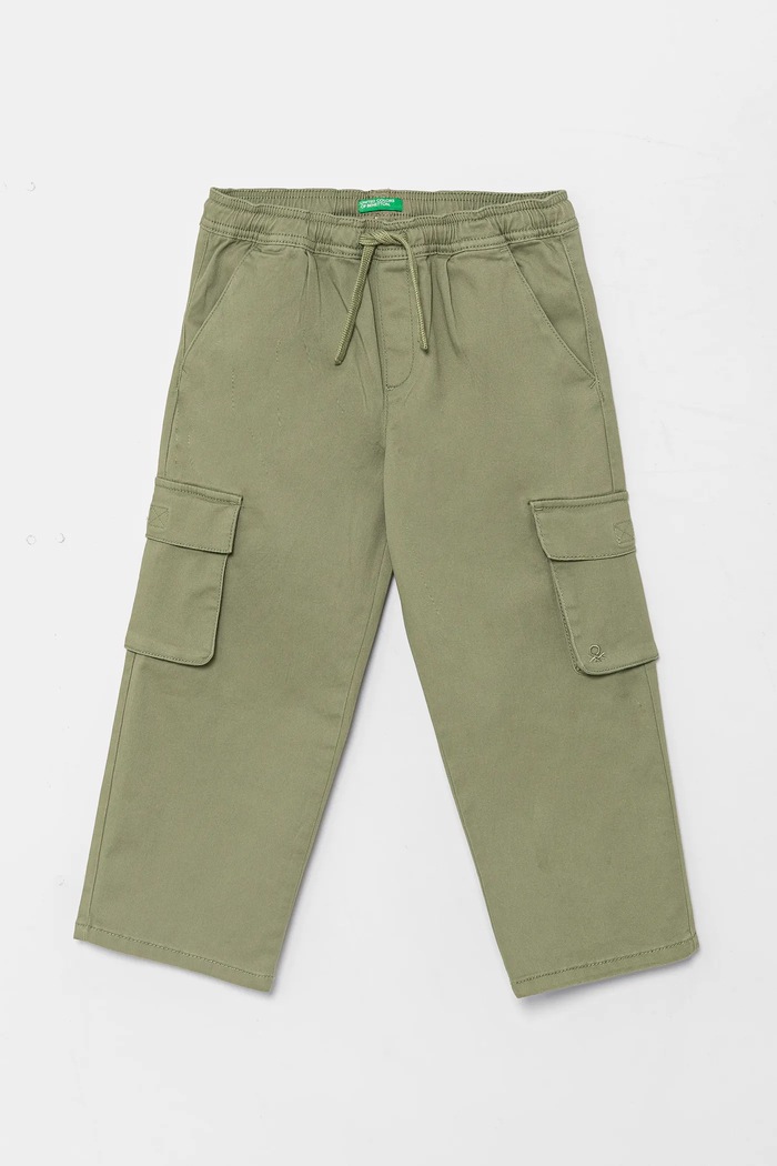 Detské nohavice United Colors of Benetton látka zelená 4TCGGF02B.P.Seasonal