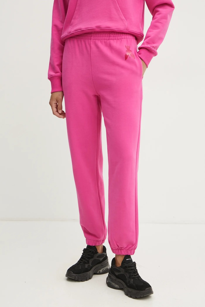 Patrizia Pepe pantaloni de trening din bumbac bumbac roz 8P0687.J079