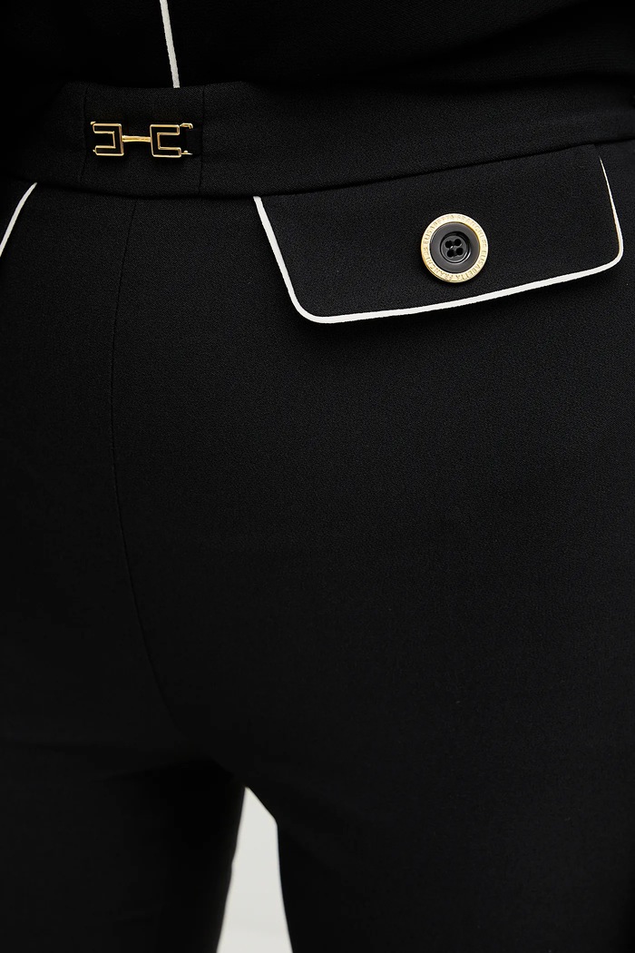 Kalhoty Elisabetta Franchi PAT7151E2 černá