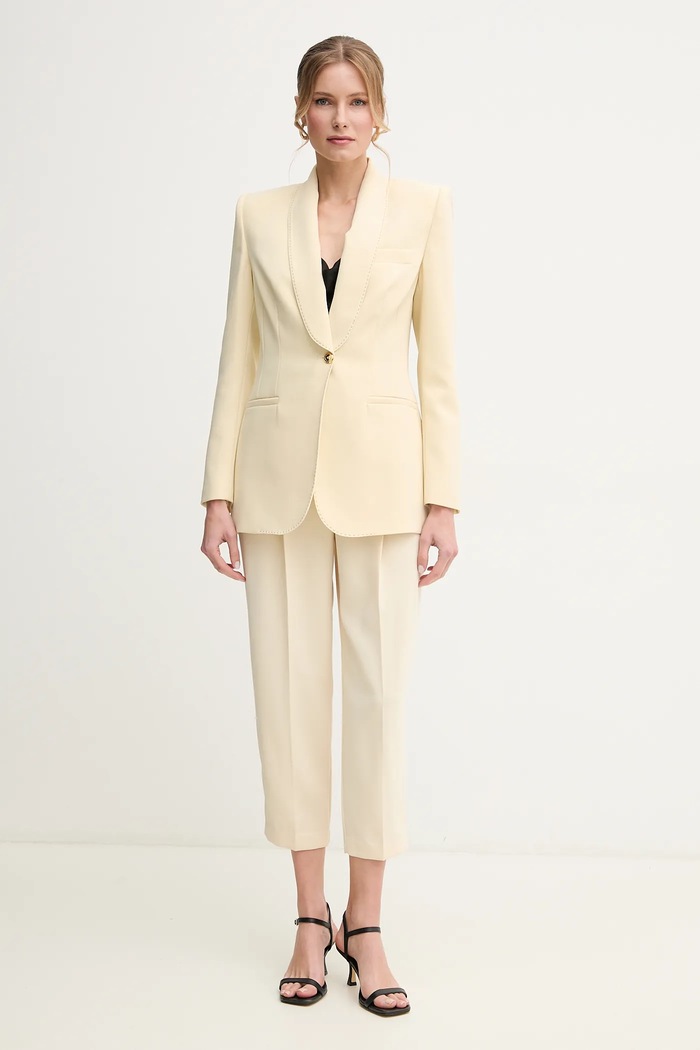 Hlače Elisabetta Franchi PA06651E2 zlatna SS25