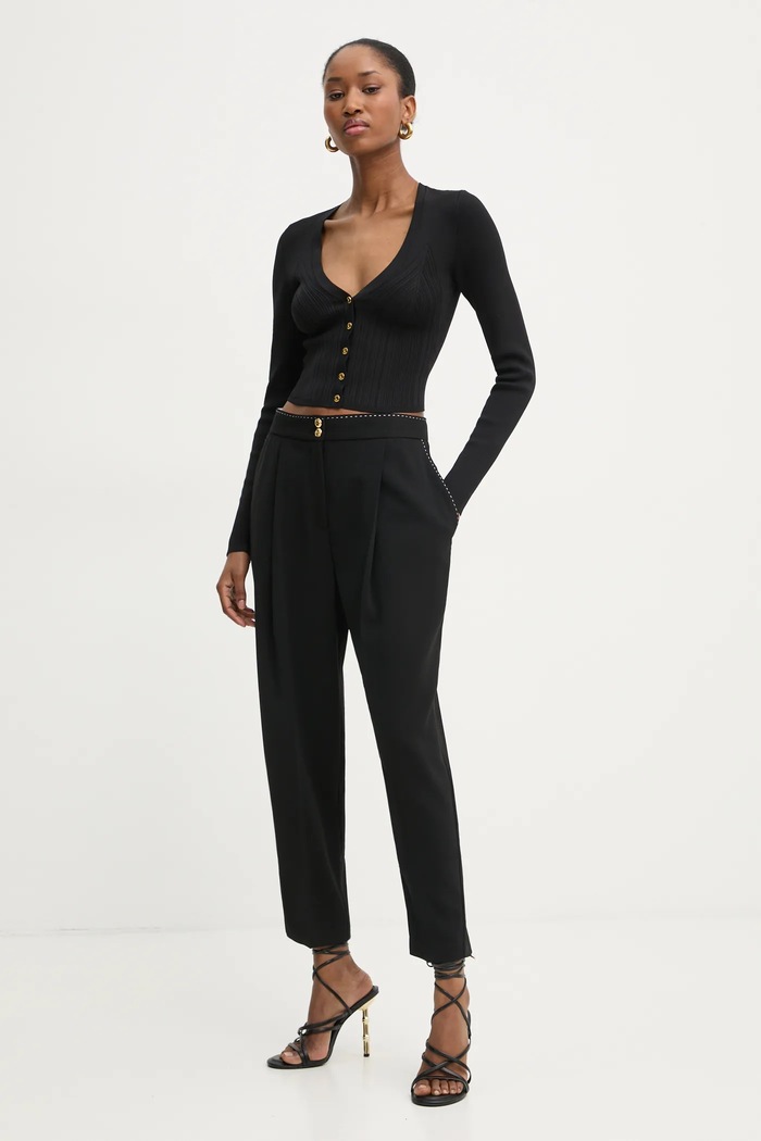 Hlače Elisabetta Franchi PA06651E2 crna SS25