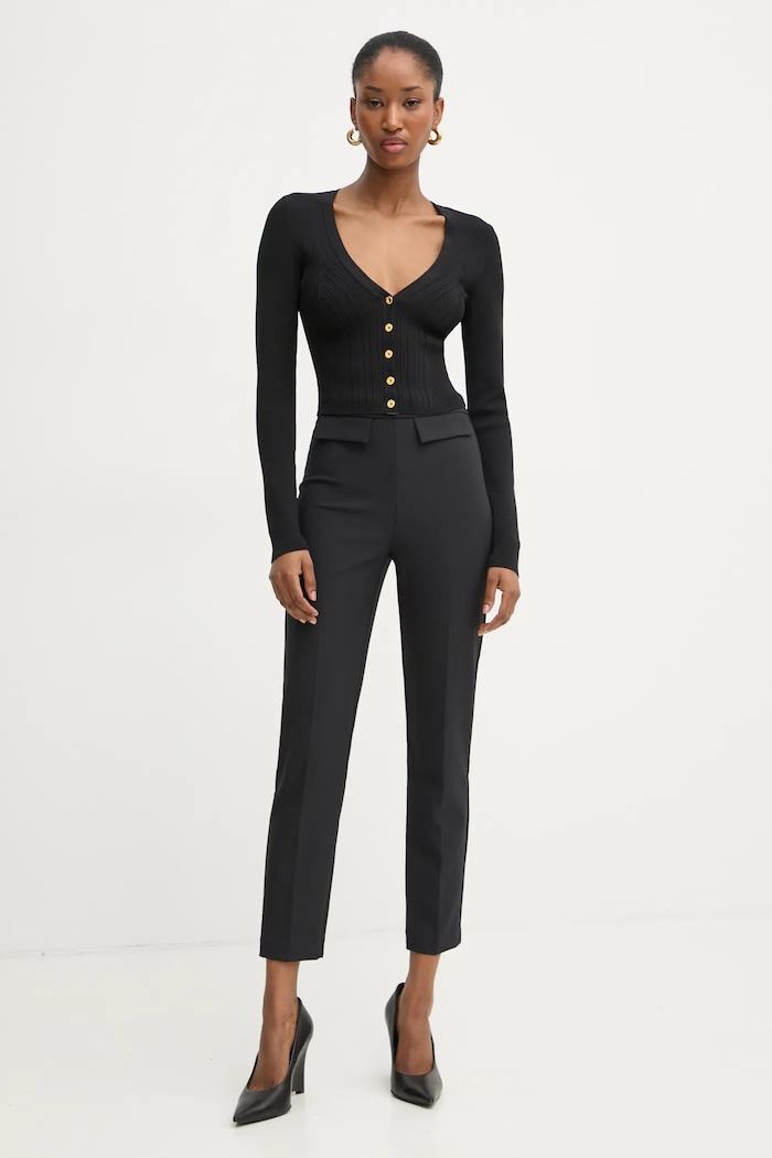Kalhoty Elisabetta Franchi PA07751E2 černá SS25