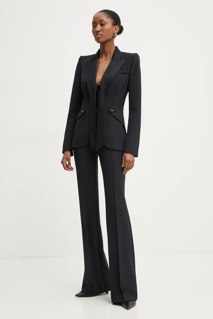 Παντελόνι Elisabetta Franchi PA07851E2 μαύρο SS25