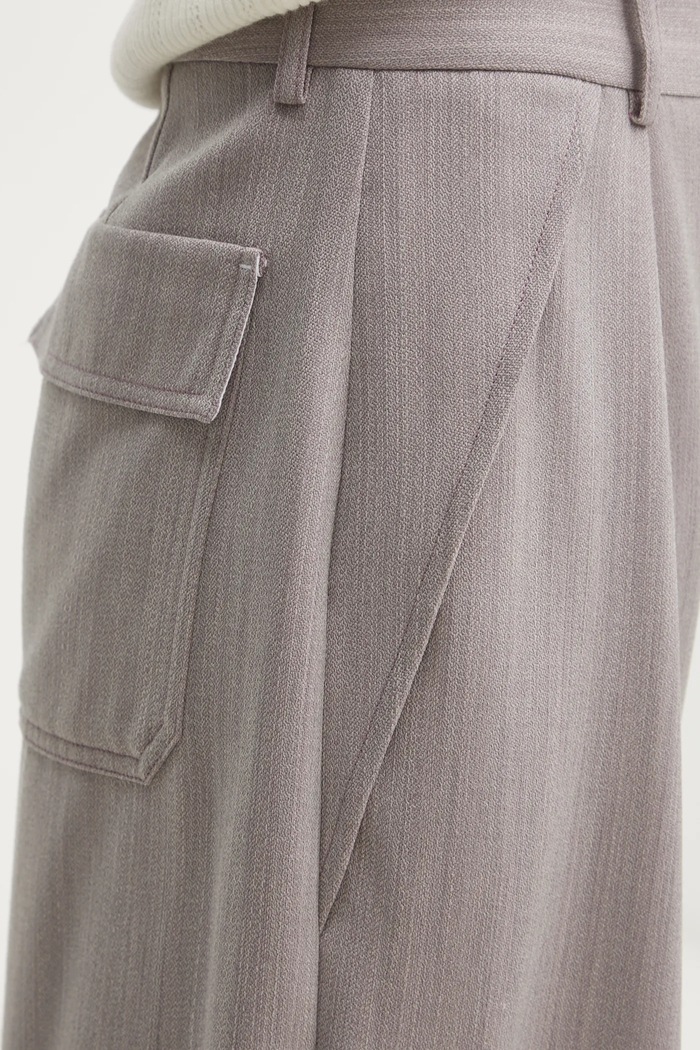 Μάλλινο παντελόνι Victoria Beckham μωβ 1125WTR006059A