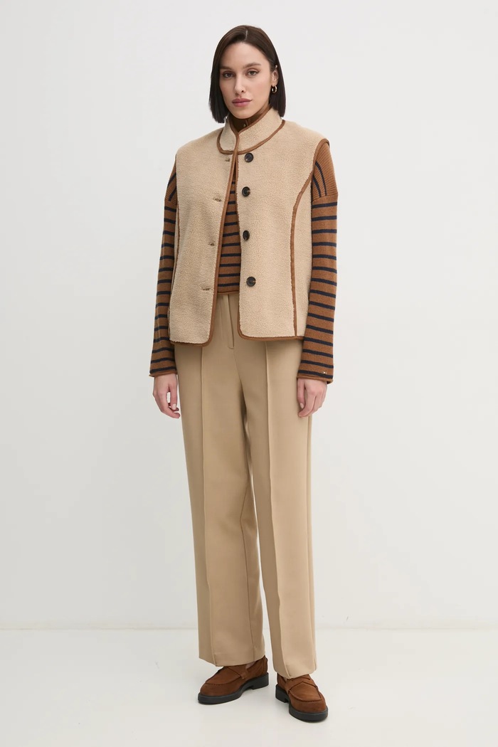 Hlače Tommy Hilfiger WW0WW43875 bež SS25
