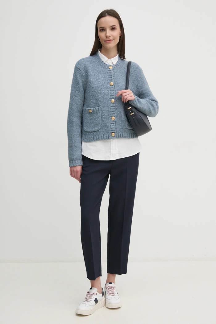 Hlače Tommy Hilfiger WW0WW44090 mornarsko plava SS25