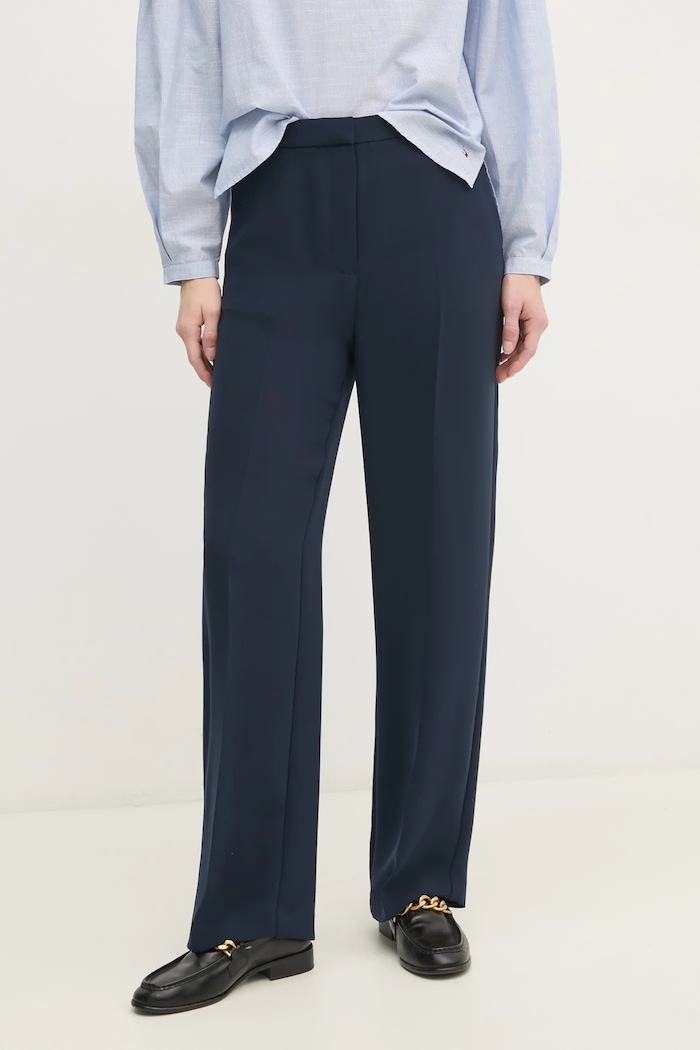 Nohavice Tommy Hilfiger látka tmavomodrá WW0WW45445