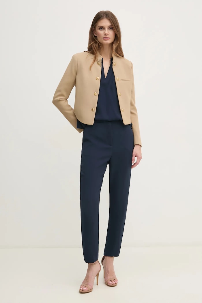 Hlače Tommy Hilfiger WW0WW45450 mornarsko plava SS25