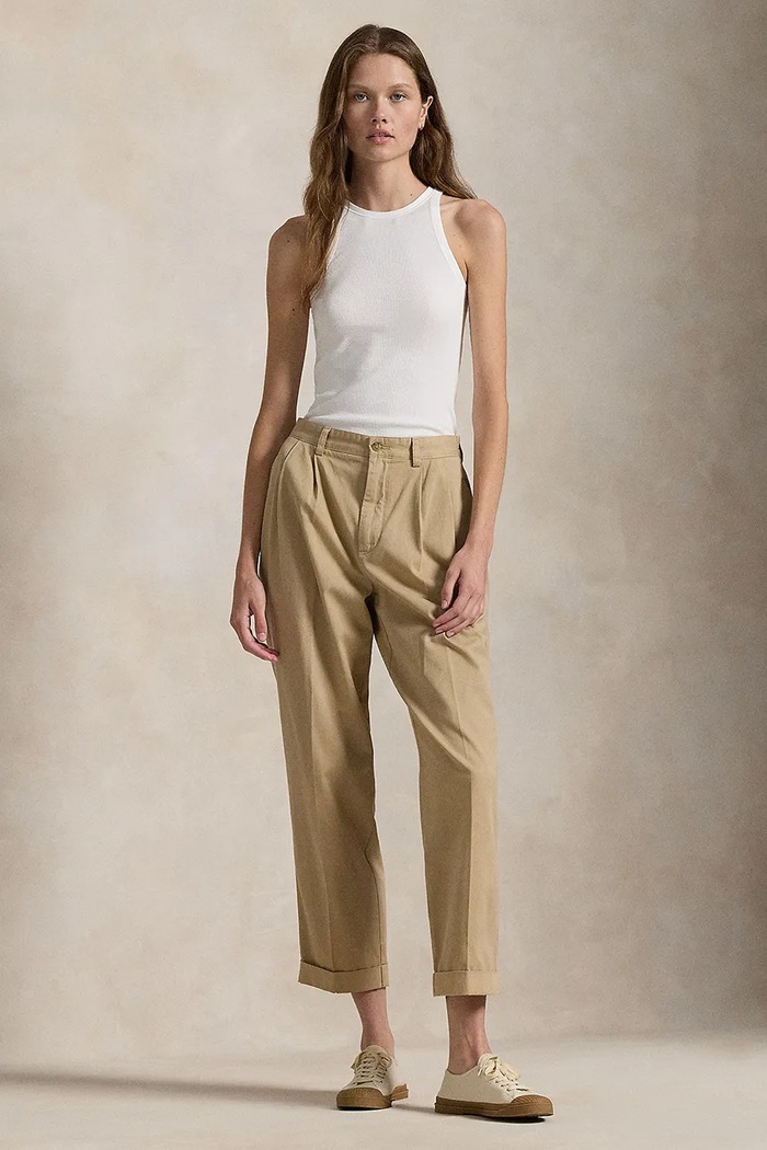 Βαμβακερό παντελόνι Polo Ralph Lauren βαμβάκι μπεζ 211909520