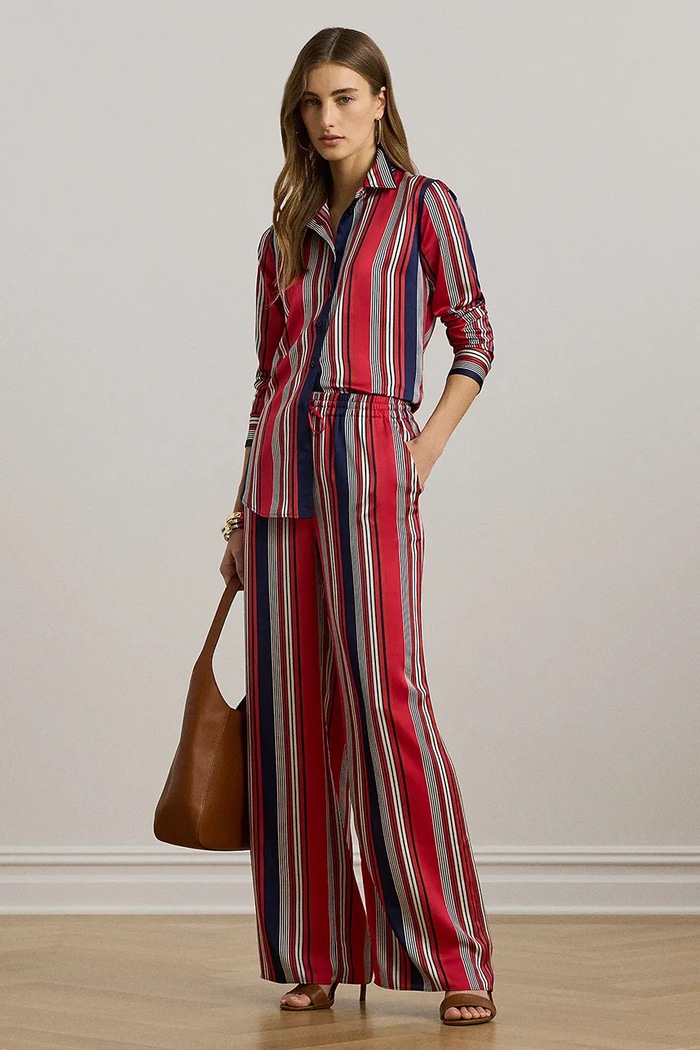 Kalhoty Lauren Ralph Lauren high červená 200958457