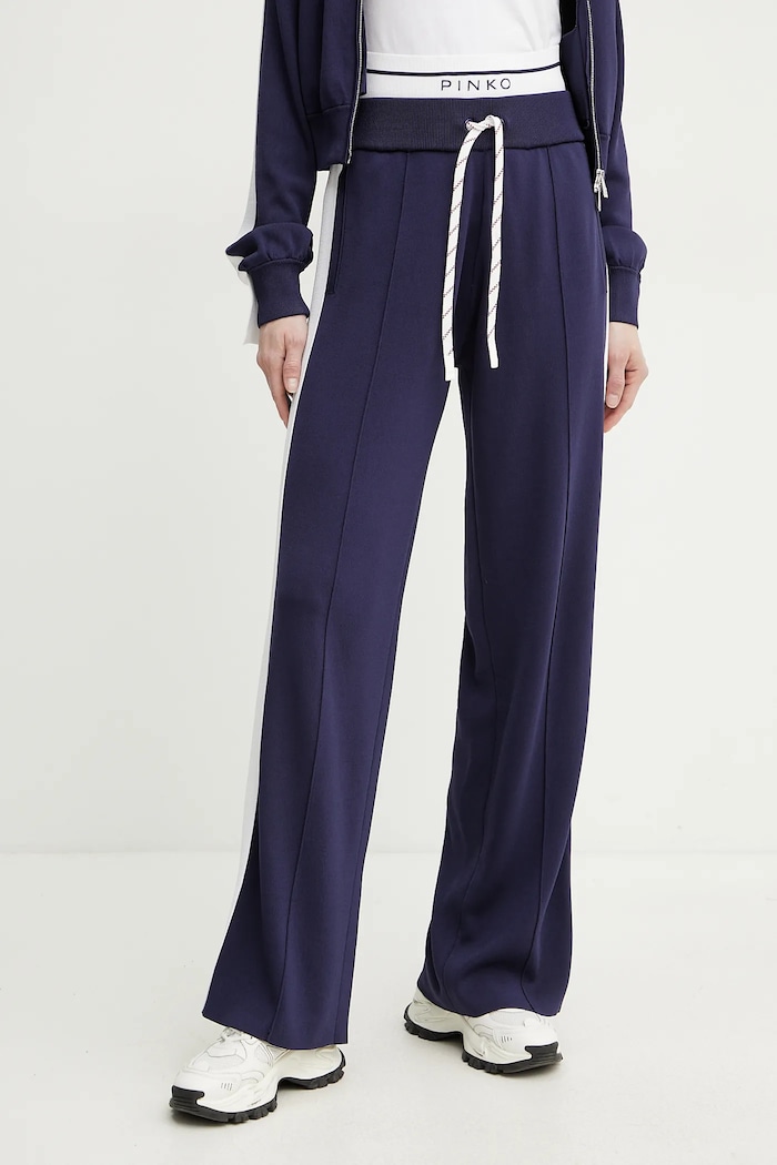 Pinko spodnie dresowe z elastanem granatowy 104888.A2FQ