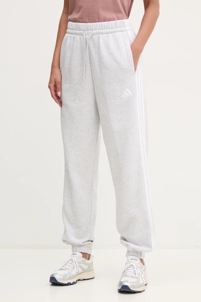 Παντελόνι φόρμας adidas Essentials πλεκτό ύφασμα γκρί IN6178