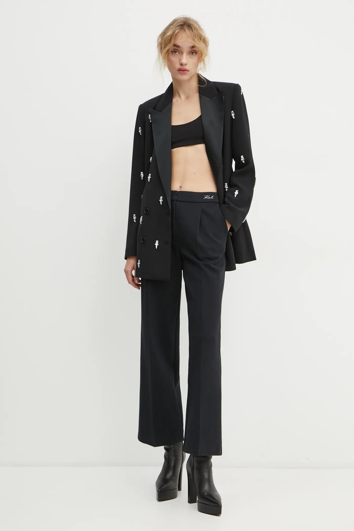 Karl Lagerfeld spodnie A1W10066 czarny SS25