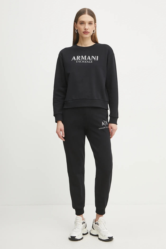 Armani Exchange spodnie dresowe bawełniane XW000162.AF11851 czarny SS25