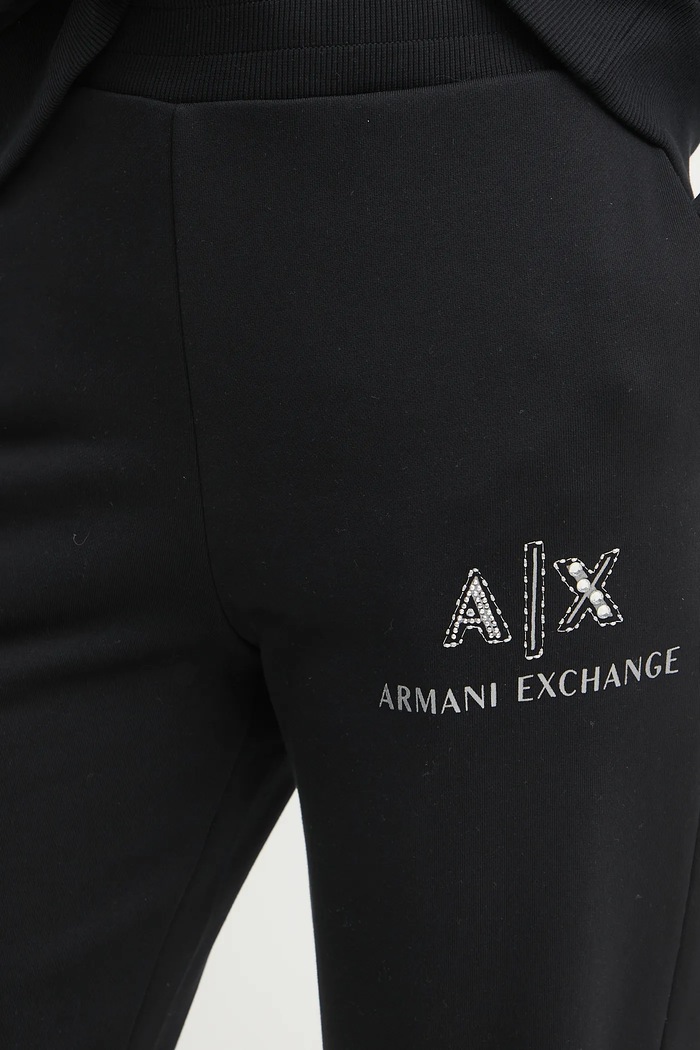 Armani Exchange spodnie dresowe bawełniane czarny XW000162.AF11851