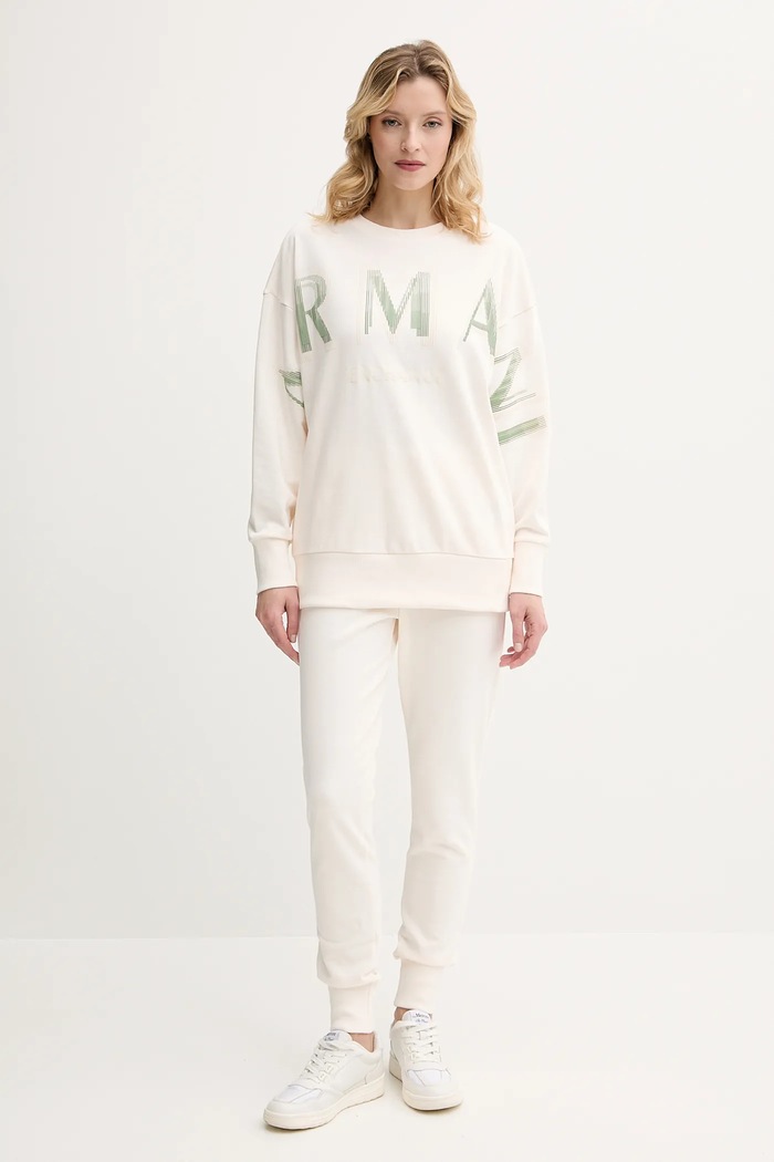 Armani Exchange spodnie dresowe bawełniane XW000497.AF12739 beżowy SS25