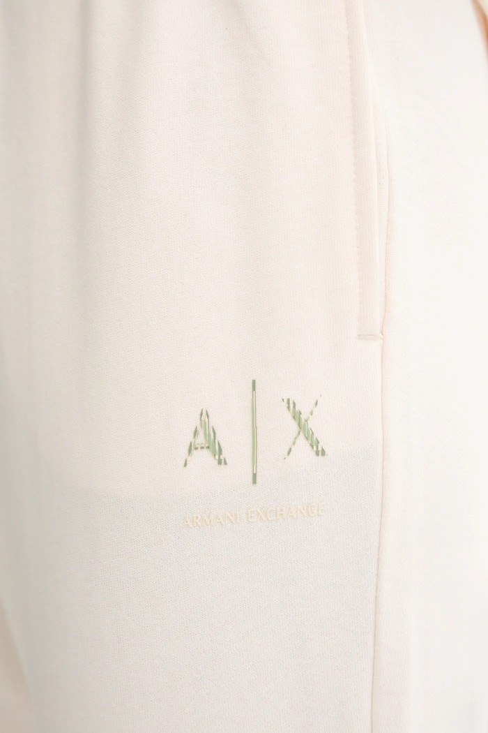 Armani Exchange spodnie dresowe bawełniane beżowy XW000497.AF12739