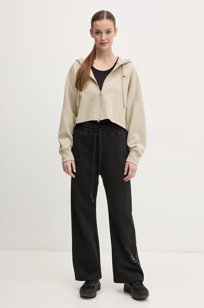 Памучен спортен панталон adidas by Stella McCartney JJ0102 черен SS26
