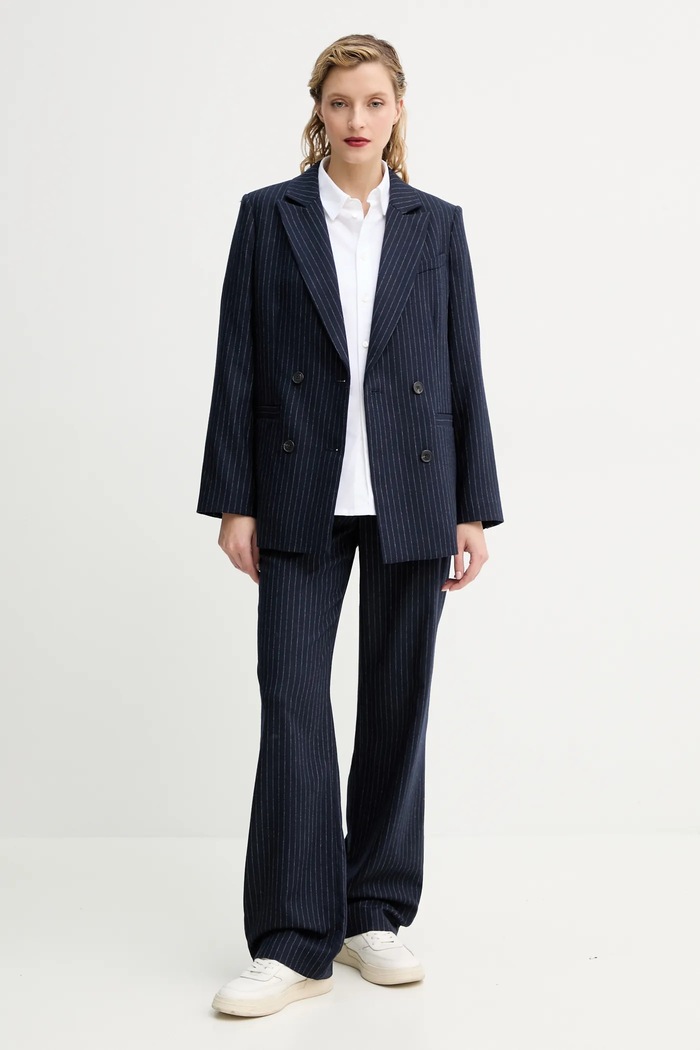 Vunene hlače A.P.C. pantalon jane WOARO.F08467 mornarsko plava SS25
