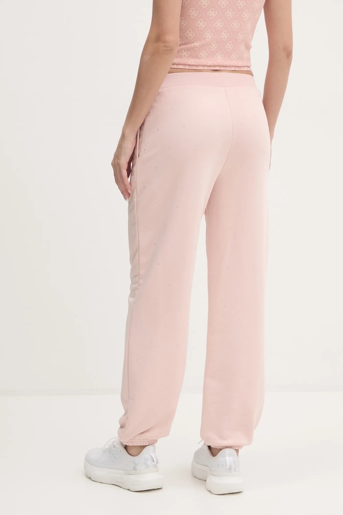 Abbigliamento Guess pantaloni della tuta RHINESTONES V5RB08.KCLJ0 rosa
