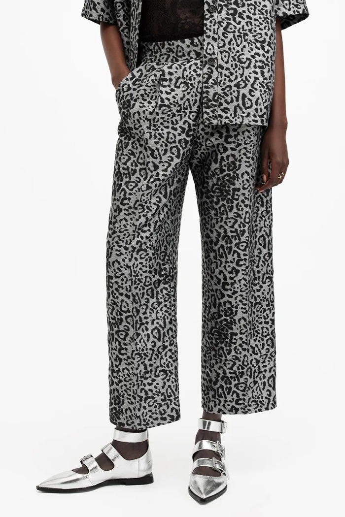Kalhoty AllSaints JEMI W052TB stříbrná SS25