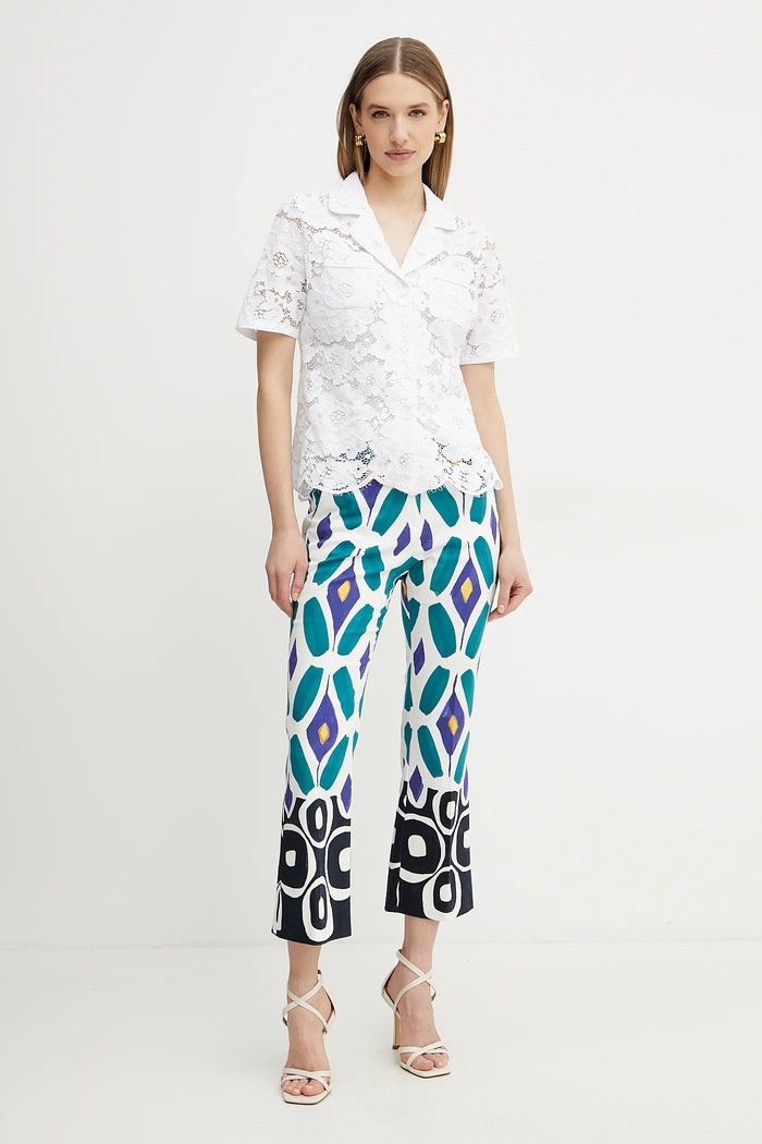 Nohavice Luisa Spagnoli 542057 biela SS25