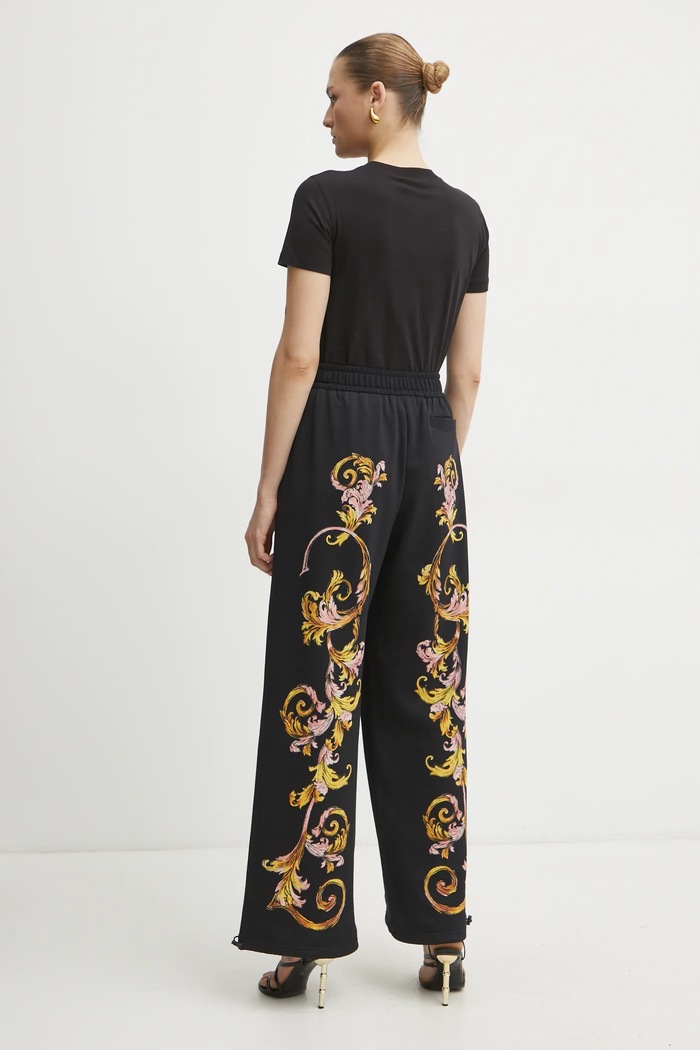 Odzież Versace Jeans Couture spodnie dresowe bawełniane 78HAA3P0.FS194 czarny