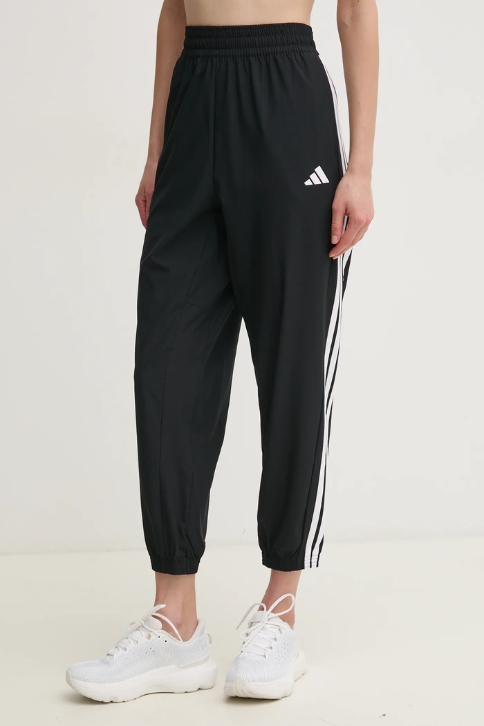 Tréningové nohavice adidas Performance 3 Stripes s elastanom čierna JI8313