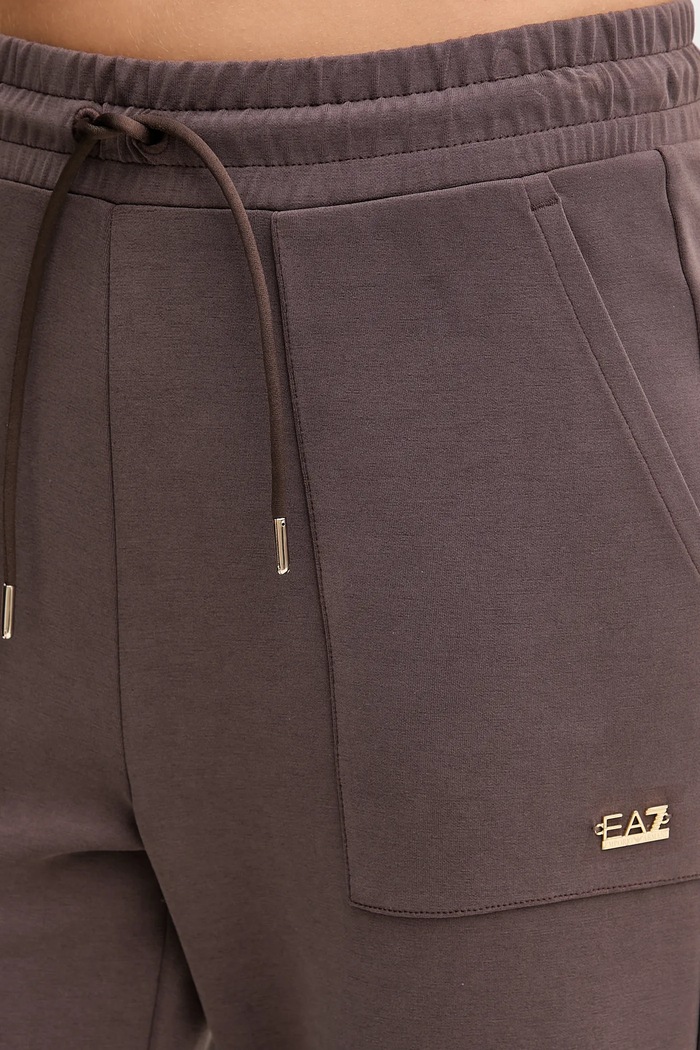 EA7 Emporio Armani trenirka ženska z modalom rjava AF12643.7W000193