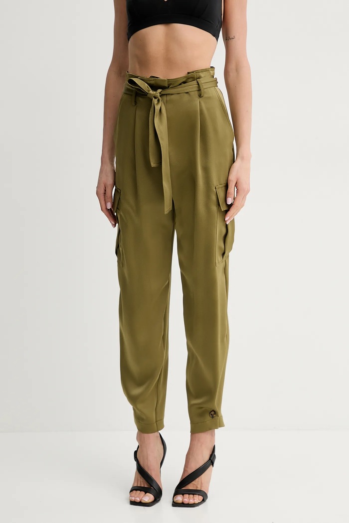 Kalhoty Simona Corsellini chinos zelená P25CPPA020