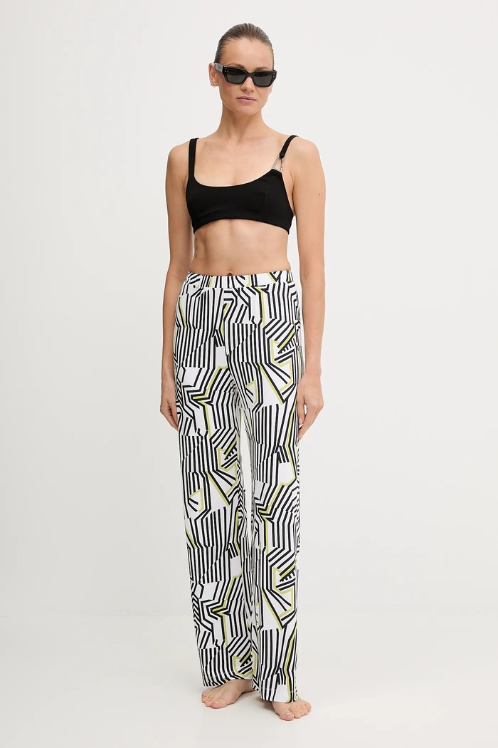 Plážové nohavice Max Mara Beachwear 2516781039600 biela SS25