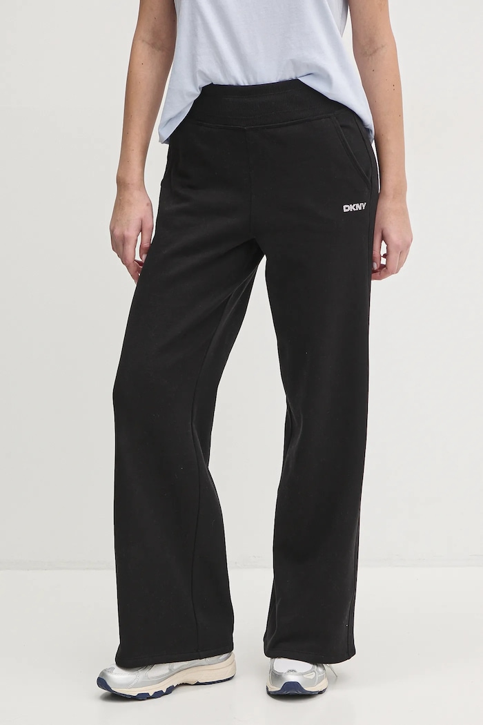 Παντελόνι φόρμας Dkny πλεκτό ύφασμα μαύρο DP5P3546